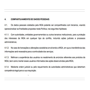 Malta Gaming Authority Excerto da Política de Privacidade de Dados