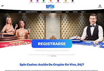 Página inicial do Spin Casino