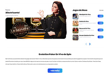 Oferta de jogos do Spin Casino